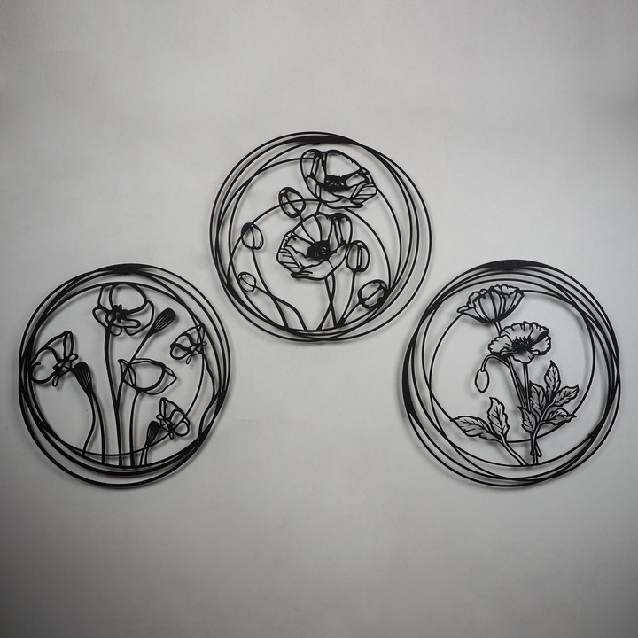 Dekoratív fém fali kiegészítő, Wallity 49x49cm, 1,5mm vastagság, 1,8kg