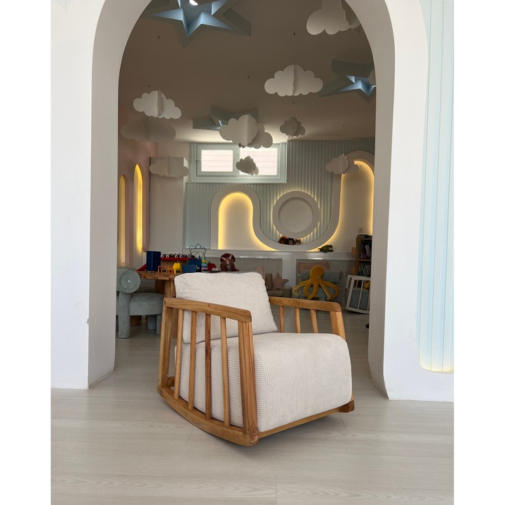 Fotel, Woody Fashion, 72x63x50cm, poliészter/égerfa