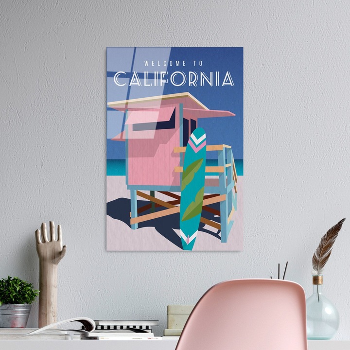 Edzett üvegfestmény, Wallity, 30x45cm, tartós színek