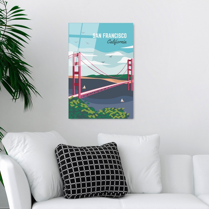 Edzett üvegfestmény, Wallity, 30x45cm, tartós nyomat