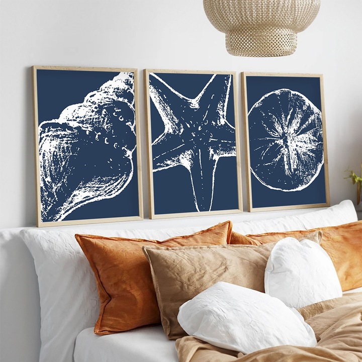 MDF-ből készült, keretezett díszfestmény (3 darabos készlet), Wallity, 50x70cm, tömörfa