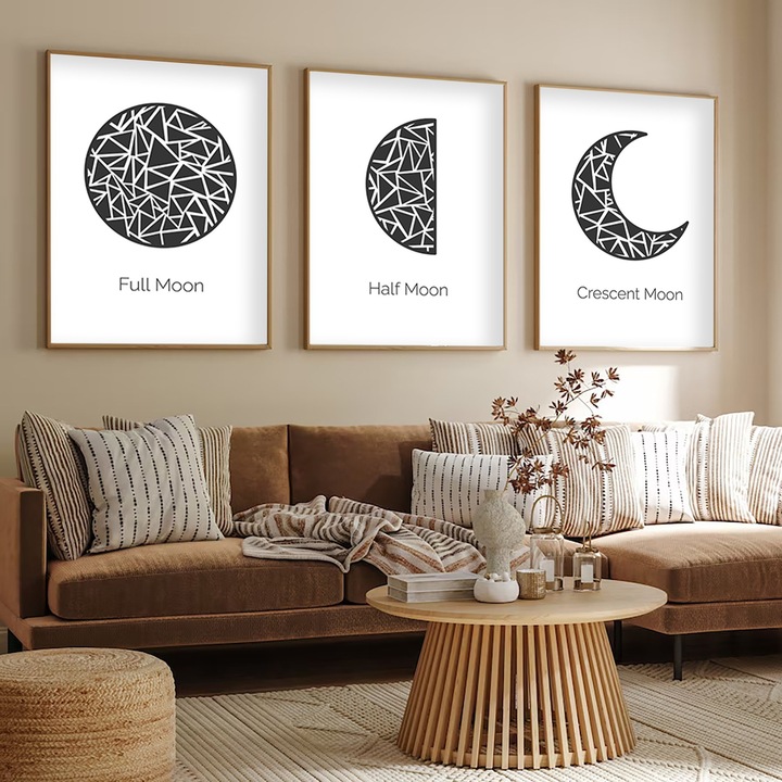 Dekoratív festmények, Wallity, 30x40cm, 3 darabos szett, MDF, tömörfa