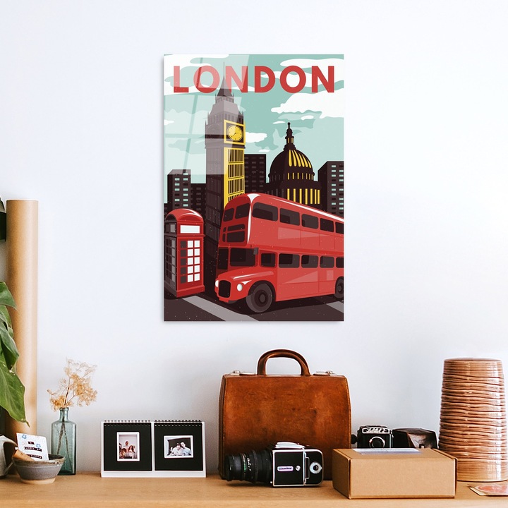 Edzett üvegfestmény, Wallity, 30x45cm, tartós nyomat