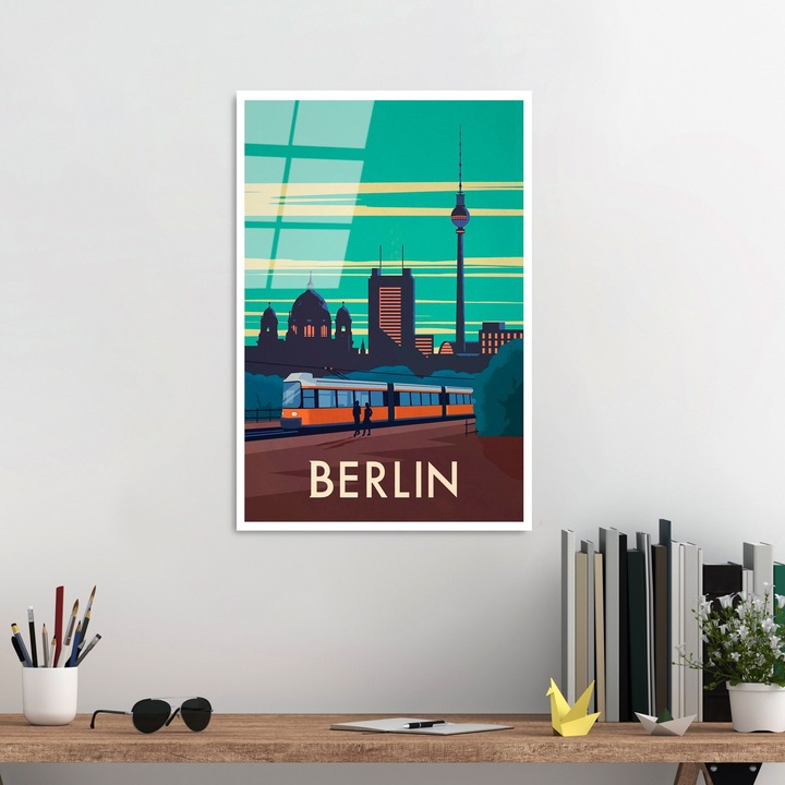 Edzett üvegfestmény, Wallity, 30x45cm, tartós nyomat