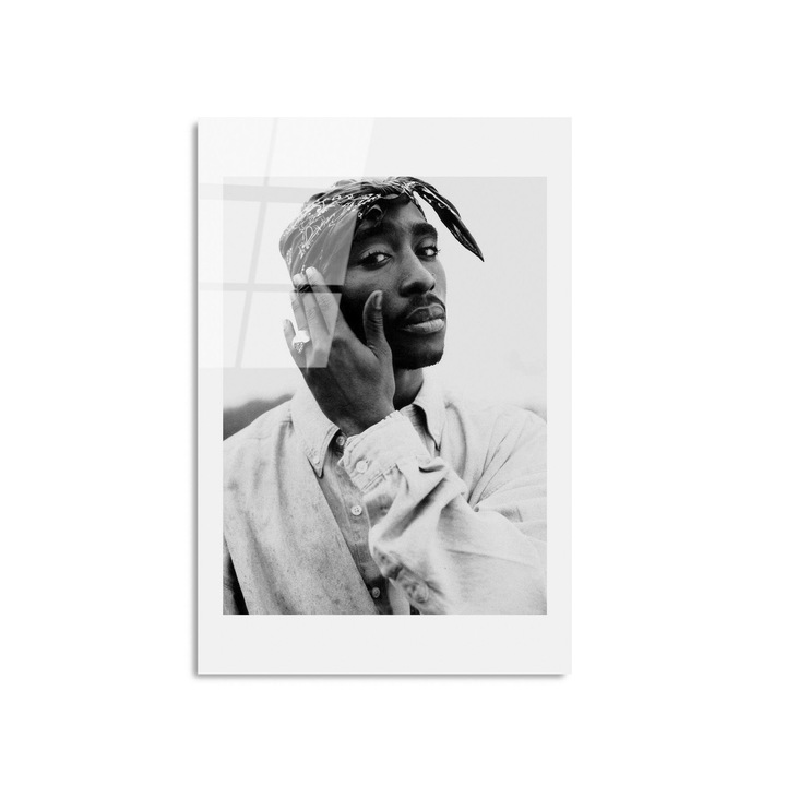 Wallity edzett üveg kép, 30x45cm, fekete/fehér