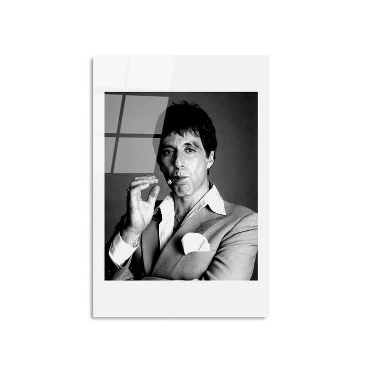 Edzett üveg kép, Wallity, 30x45cm, fekete/fehér