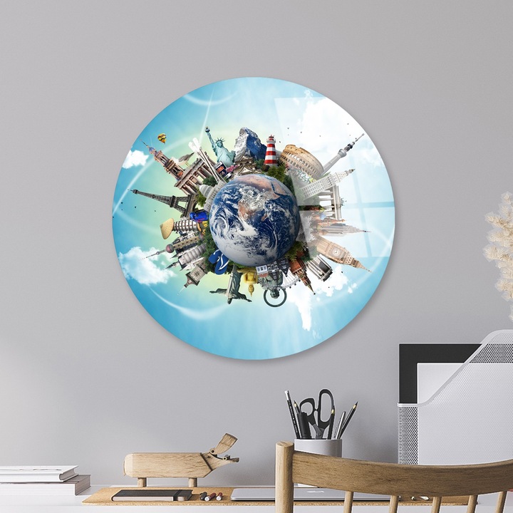 Dekoratív kép edzett üvegből, Wallity, 30cm, UV nyomat, ütésálló