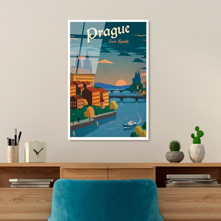 Edzett üvegfestmény, Wallity, 30x45cm, tartós nyomat