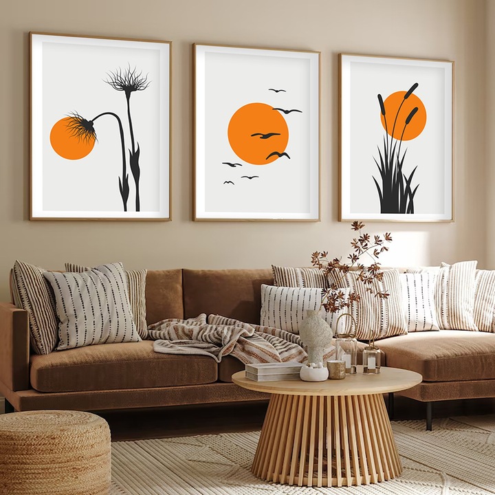 Dekoratív festmények, Wallity, 3 darab, 30x40cm, MDF, tömörfa