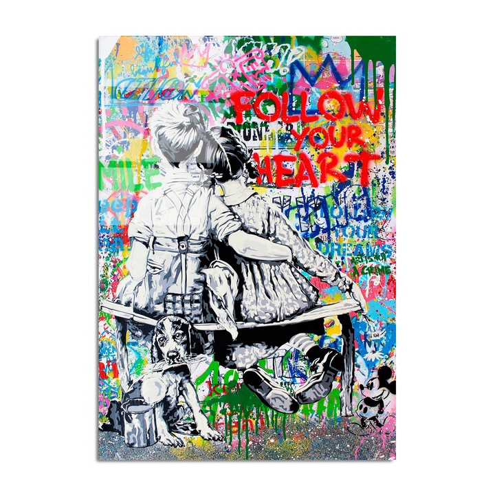 Dekoratív kép edzett üvegből, Wallity, 70x100cm, többszínű