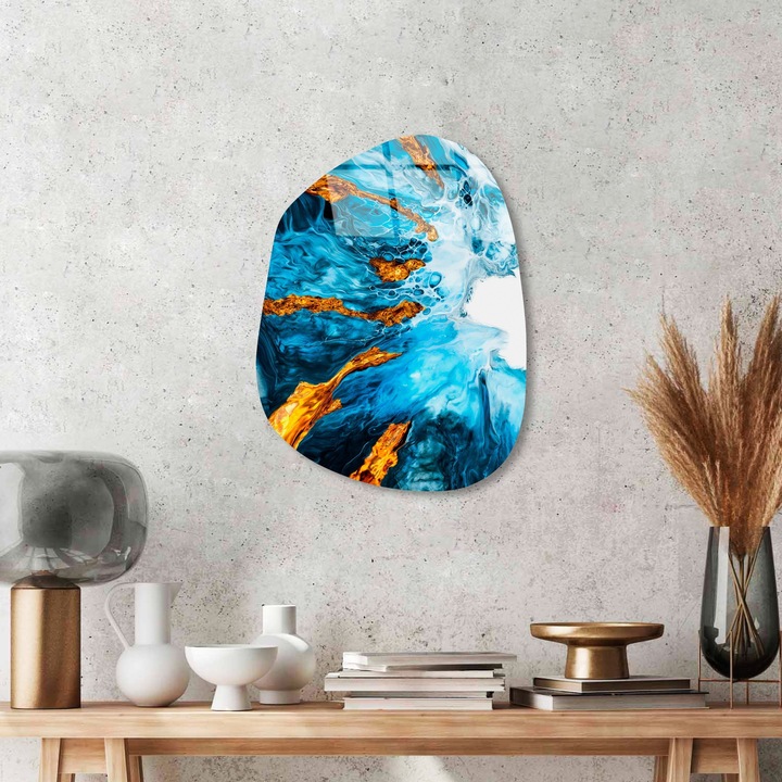 Edzett üvegből készült dekoratív festmény, Wallity, 35x50cm, tartós színek