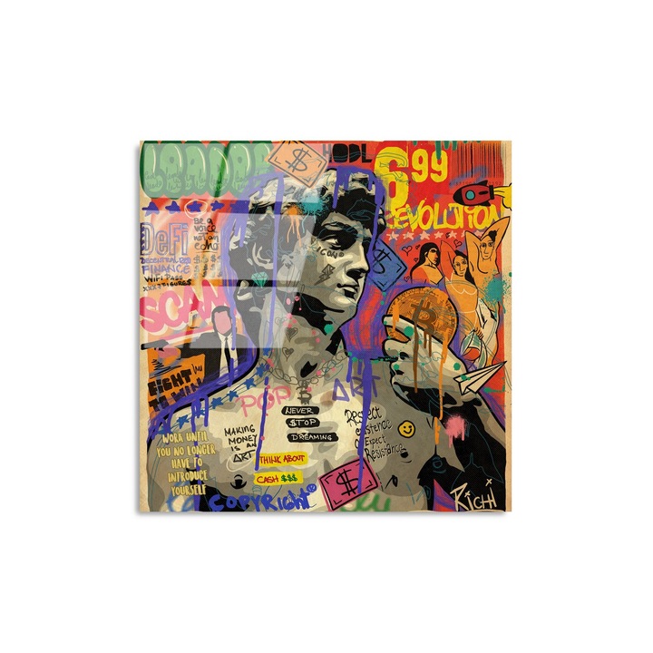 Edzett üveg kép, Wallity, 50x50cm, tartós nyomat