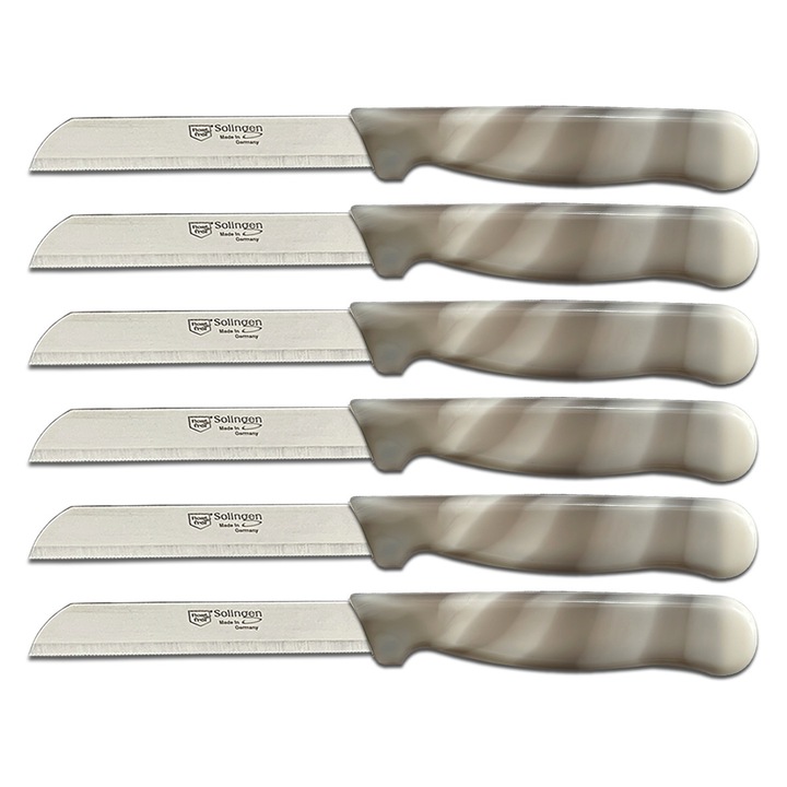RKA Set 6 cutite pentru decojit cu lama zimtata – cutite de bucatarie Solingen pentru legume si fructe
