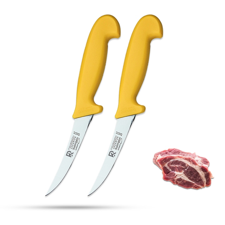 RKA Set 2 cutite de dezosat 13 cm Solingen – cutite profesionale pentru macelar si procesare carne, otel german 1.4116