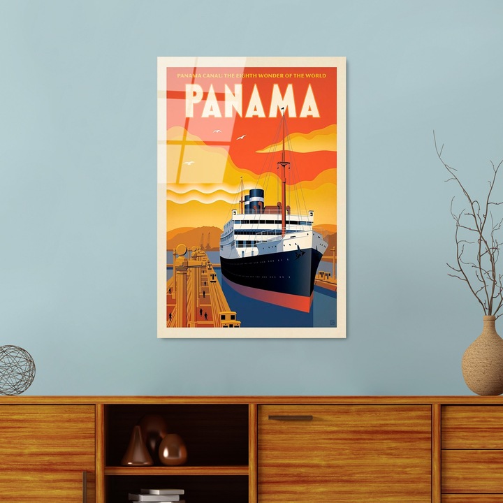 Edzett üvegfestmény, Wallity, 30x45cm, tartós színek