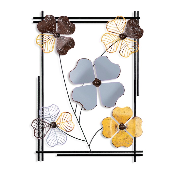 Dekoratív fém kiegészítő, Wallity, 50x70x4cm, kézzel festett