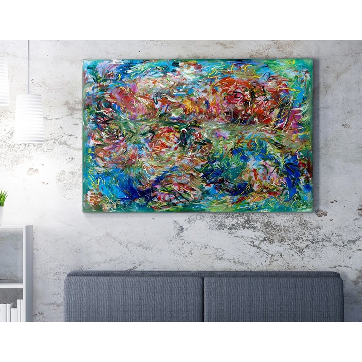 Dekoratív festmény, Wallity, 70x100cm, 50% pamut/50% poliészter, fa keret 2x3cm