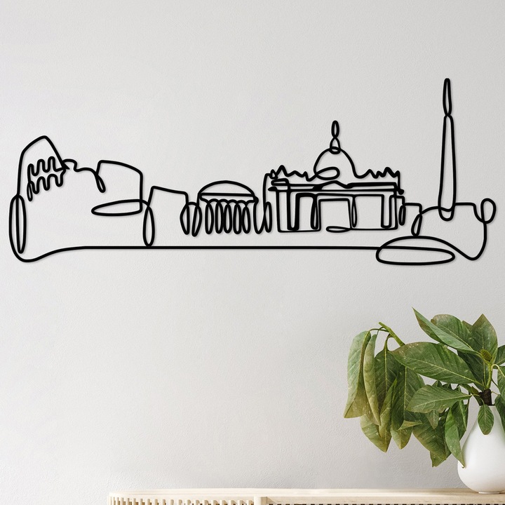 Dekoratív fém fali kiegészítő, Wallity, 120x45x1,5cm, 2mm