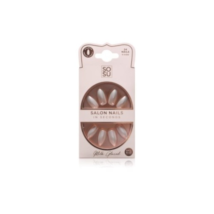 Lac de unghii SOSU, set unghii artificiale 24 buc, culoare multicolor
