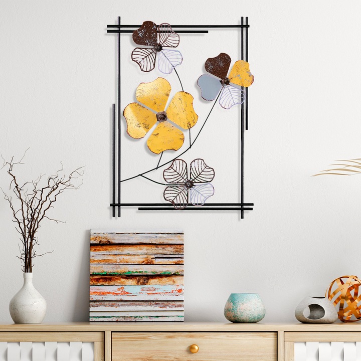 Dekoratív fémfestmény, Wallity, 50x70x4cm, kézzel festett