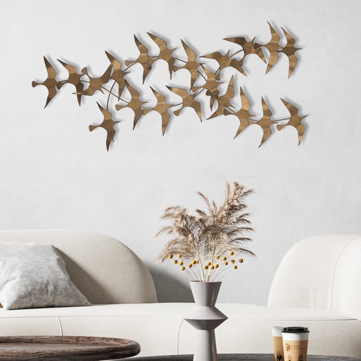 Dekoratív fém fali kiegészítő, Wallity, 112x11x50cm