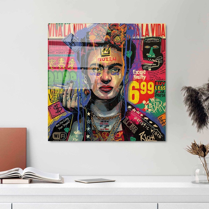 Edzett üvegfestmény, Wallity, 50x50cm, tartós nyomat