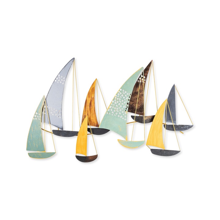 Dekoratív fém fali kiegészítő, Wallity, 111x70x8cm, 2.256kg, kézzel festett