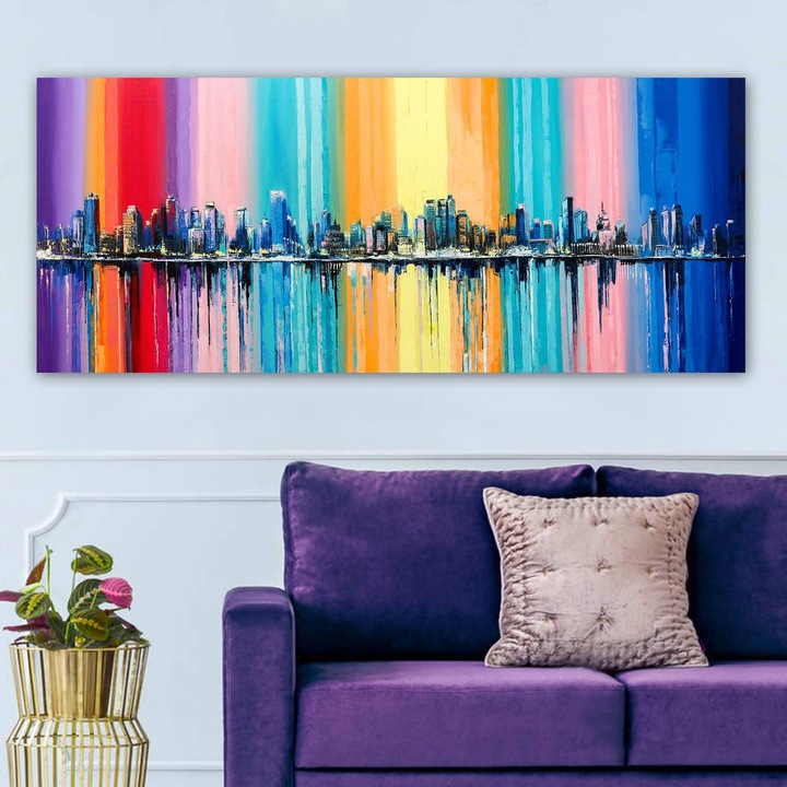 Dekoratív festmény, Wallity, 50x120cm, 100% vászon, 100% fa, vastagság 3cm