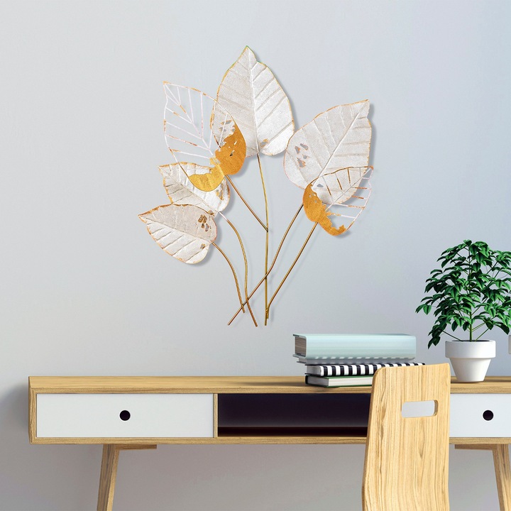 Dekoratív fém fali kiegészítő, Wallity, 73x76x4cm, kézzel festett