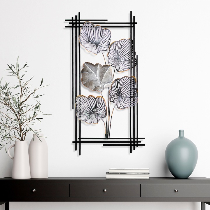 Dekoratív fémfestmény, Wallity, 48x87x4cm, kézzel festett