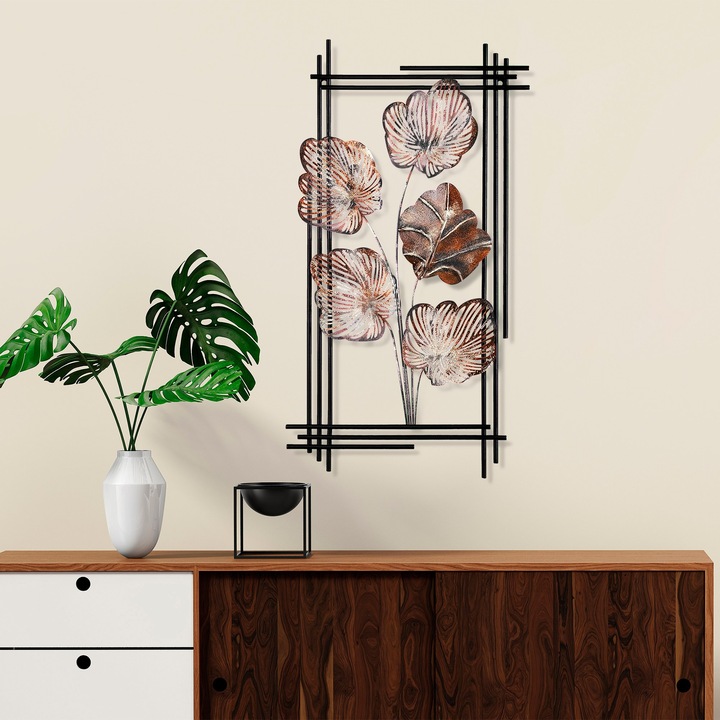 Dekoratív fémfestmény, Wallity, 48x87x4cm, kézzel festett