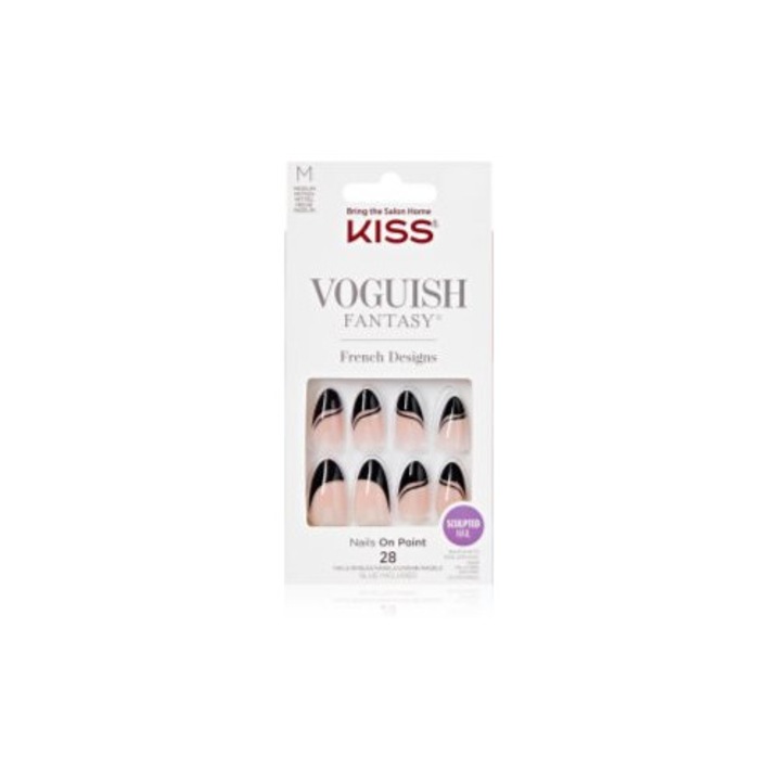 Unghii Artificiale Kiss, set 28 buc, semipermanente, multicolor