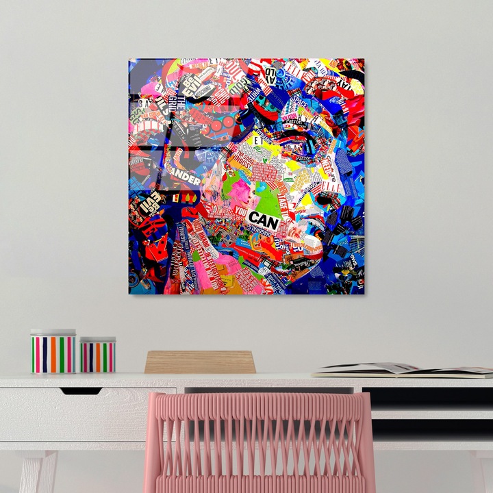 Edzett üvegfestmény, Wallity, 50x50cm, tartós nyomat