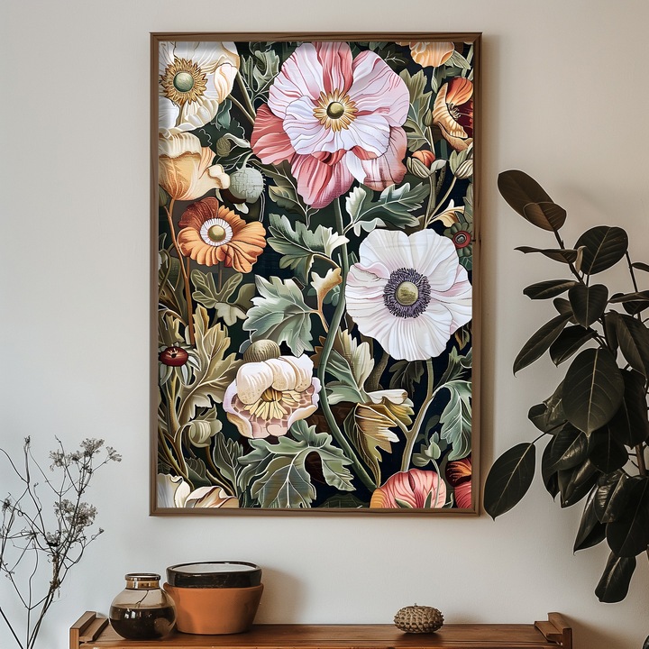 Keretezett díszfestmény, Wallity, 50x70x3,5cm, MDF, fenyőfa