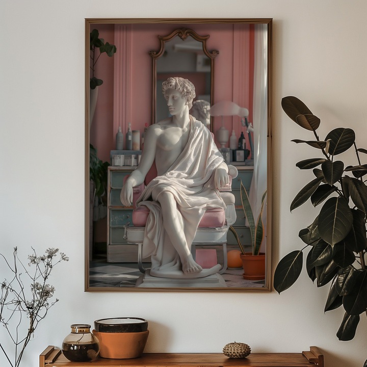 Keretezett díszfestmény, Wallity, 50x70x3,5cm, MDF, fenyőfa