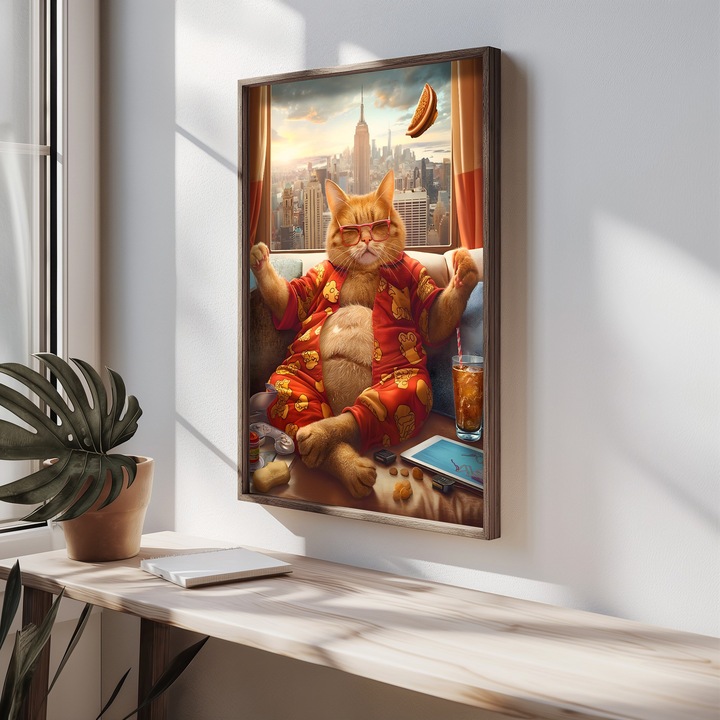 Keretezett díszfestmény, Wallity, 50x70x3,5cm, MDF, fenyőfa