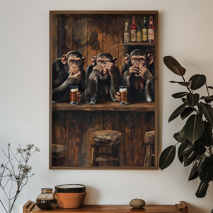 Keretezett díszfestmény, Wallity, 50x70x3,5cm, MDF, fenyőfa