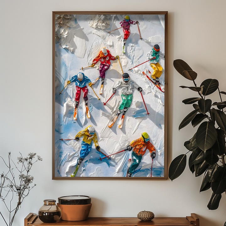 Keretezett díszfestmény, Wallity, 50x70x3,5cm, MDF, fenyőfa