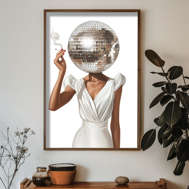 Keretezett díszfestmény, Wallity, 50x70x3,5cm, MDF, fenyőfa