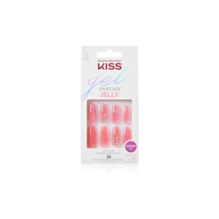 Oja semipermanentă Kiss Gel Fantasy Jelly Kiss set 28 buc, multicolor