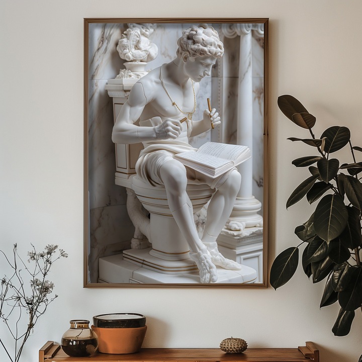 Keretezett díszfestmény, Wallity, 50x70x3,5cm, MDF, fenyőfa