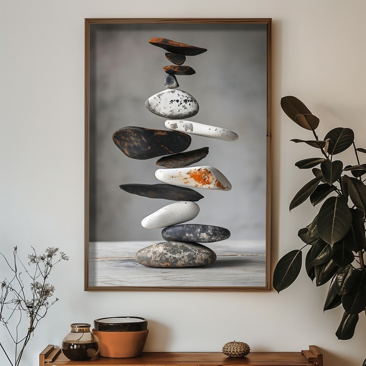 Keretezett díszfestmény, Wallity, 50x70x3,5cm, MDF, fenyőfa