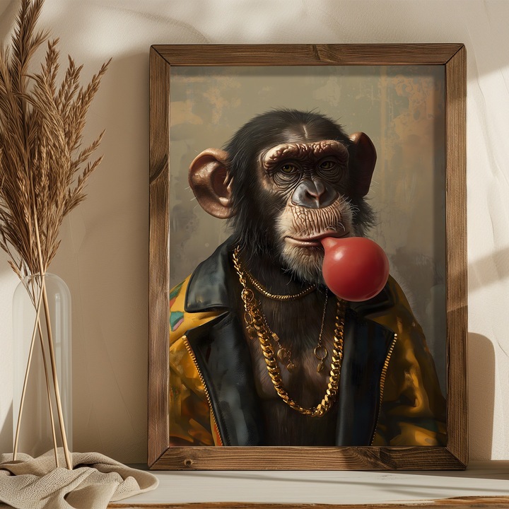 Keretezett díszfestmény, Wallity, 35x47x3,5cm, MDF 100%, fenyő 100%