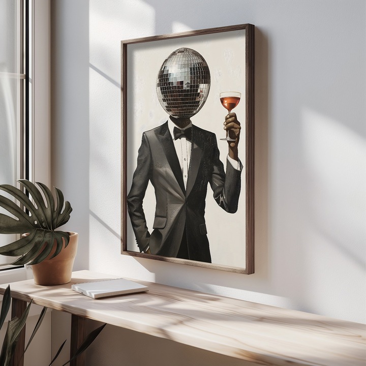 Keretezett díszfestmény, Wallity, 50x70x3,5cm, MDF, fenyőfa