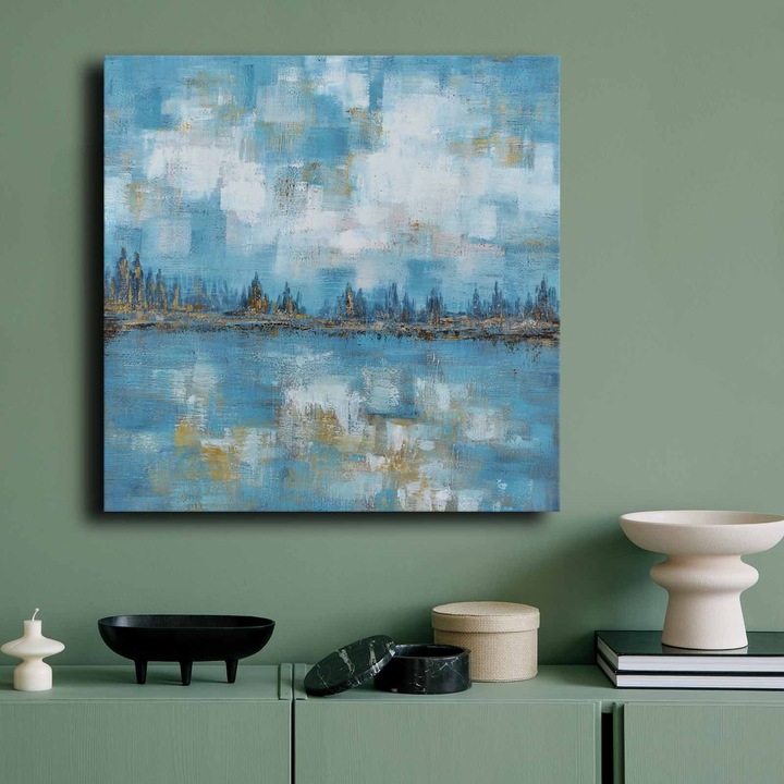 Dekoratív festmény, Wallity, 70x70cm, 100% vászon, fenyőfa keretben