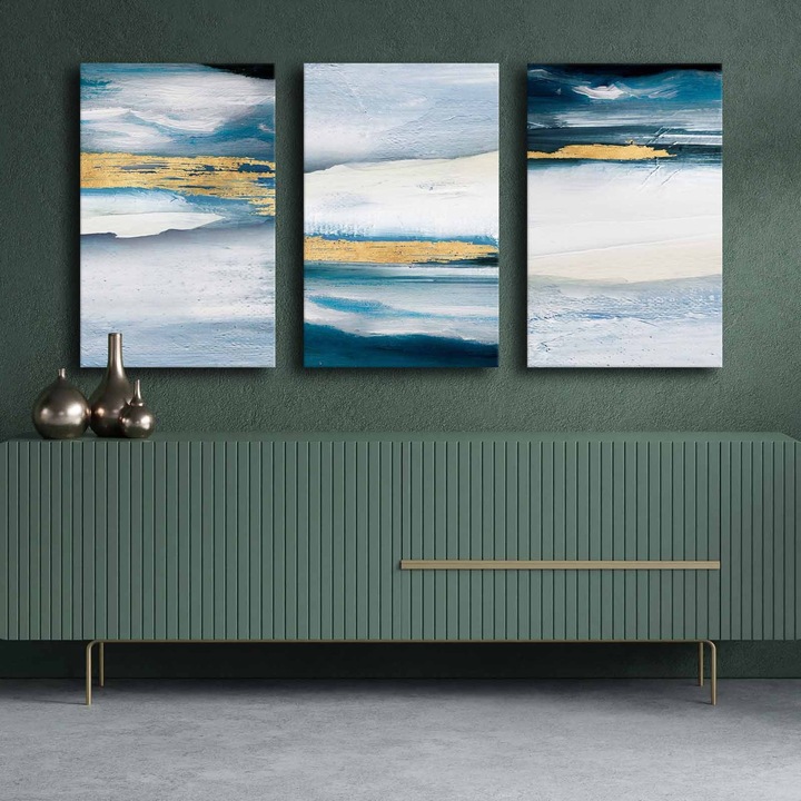 Dekoratív festmények, Wallity, vászonképek (3 db-os készlet), 100% vászon, 145x70cm