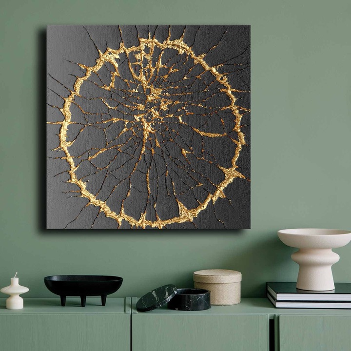 Dekoratív festmény, Wallity, 70x70cm, 100% vászon, fenyőfa keretben