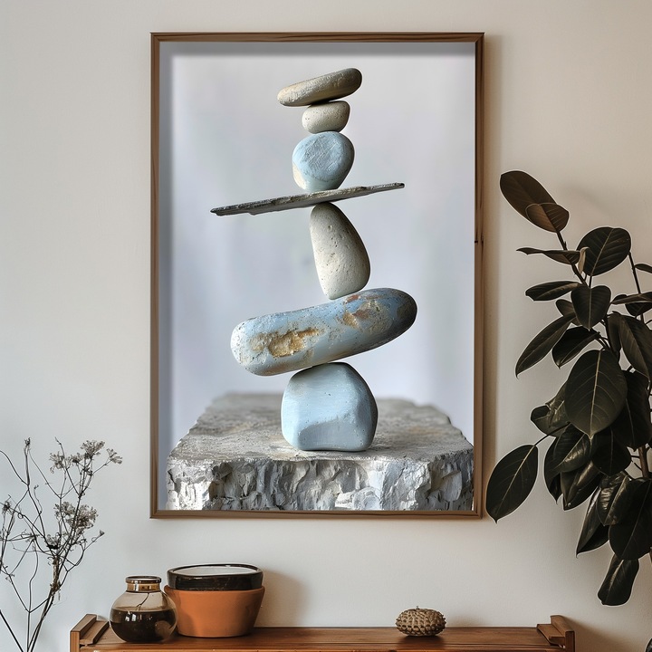 Keretezett díszfestmény, Wallity, 50x70x3,5cm, MDF, fenyőfa