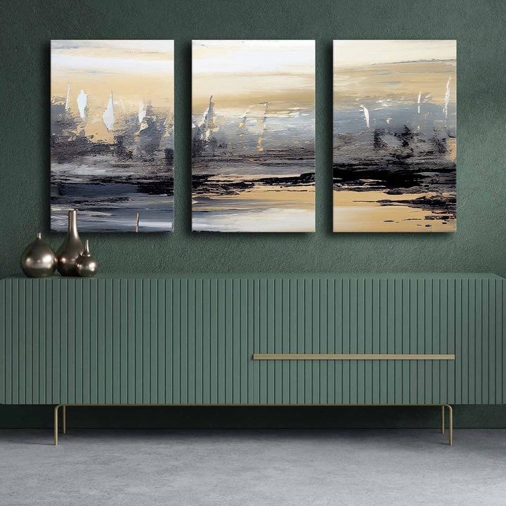 Dekoratív festmények, Wallity, 3 darab, 100% vászon, 145x70cm