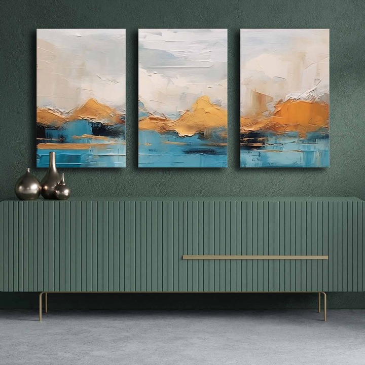 Dekoratív festmények, Wallity, 3 darab, 100% vászon, 145x70cm